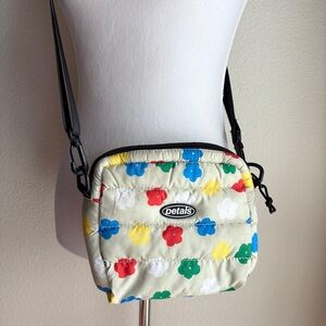 Petals Design Studio Green Floral Quilted Puffy Crossbody Bag